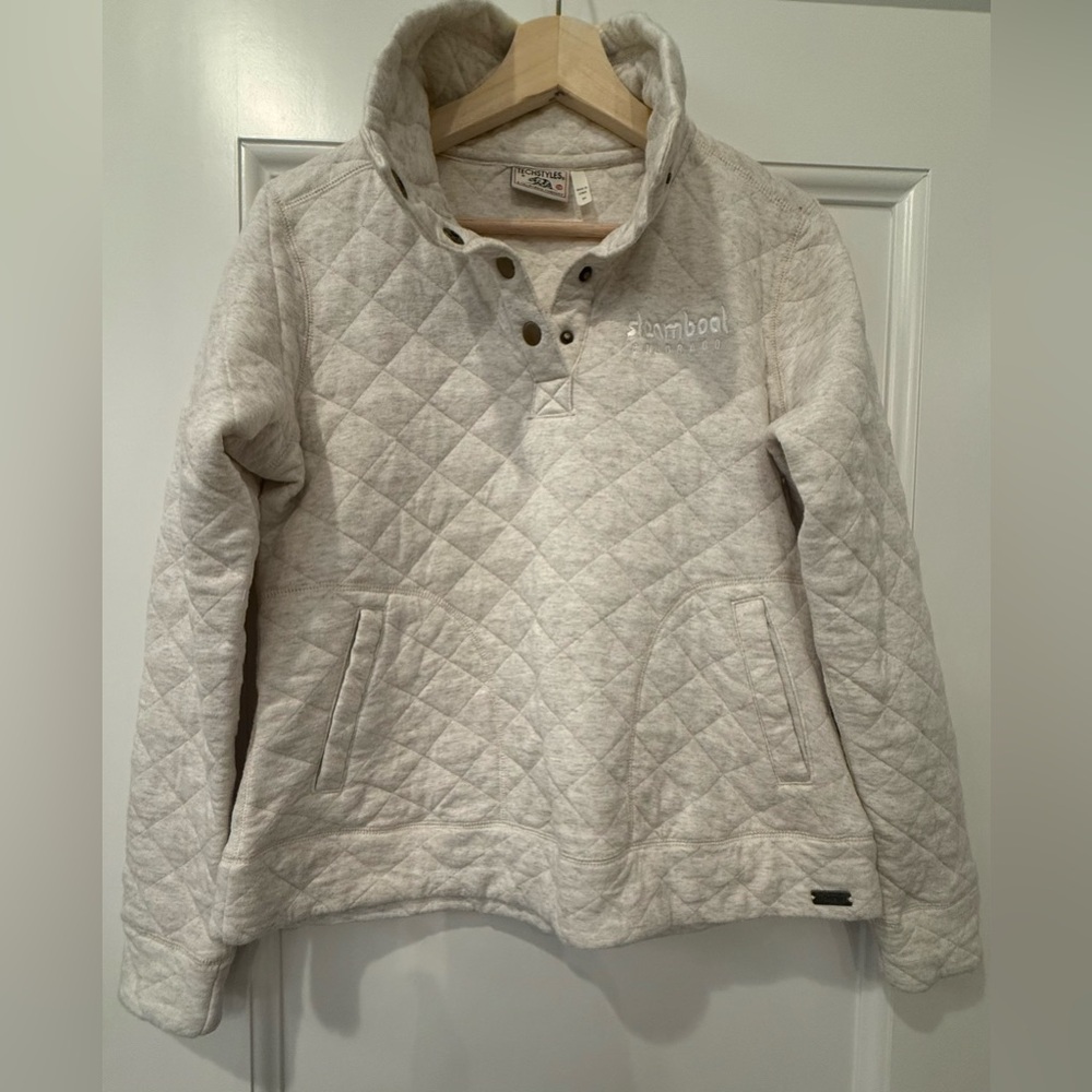 EUC Steamboat Cream Quilted Pullover - Size S